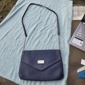 Nine West Indigo Blue Shoulder Bag Chain Strap Envelope Flap Purse Handbag